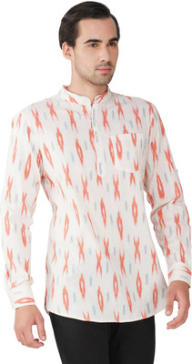 Vastraa Fusion Men Geometric Print Straight Kurta(Multicolor)