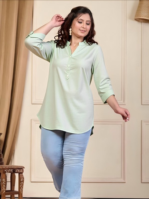 PERFECT PRODUCTIONS Women Solid A-line Kurta(Light Green)
