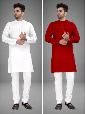 GRATITUDE ROCK Men Solid Straight Kurta(Multicolor)