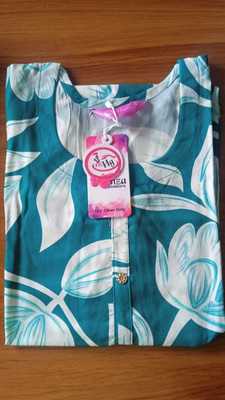 HAMZA Women Floral Print Straight Kurta(Blue)