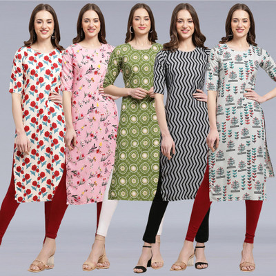 1 Stop Fashion Women Printed A-line Kurta(Multicolor)