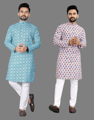 DHASU TRENDZ Men Dyed/Ombre Straight Kurta(Multicolor)