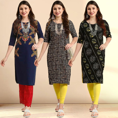 1 Stop Fashion Women Printed A-line Kurta(Multicolor)