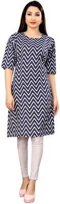 stylestatment Women Printed A-line Kurta(Blue)