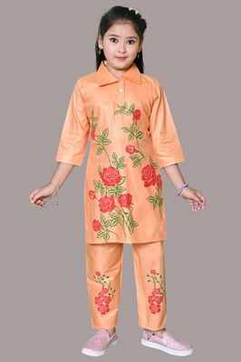 HouseOfCommon Girls Printed Pakistani Kurta(Multicolor)