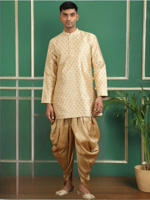 Tattva Men Printed Straight Kurta(Beige)