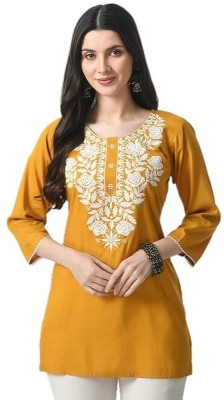 SIFYBRO Women Embroidered Straight Kurta(Yellow)