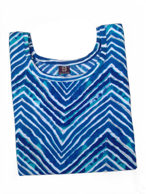 SANJUGARMENT Women Printed Straight Kurta(Blue)