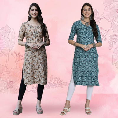 EthnicBasket Women Printed A-line Kurta(Multicolor)