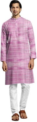 Ra fashion Men Printed Straight Kurta(Purple)