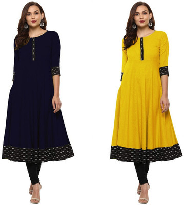 YOVA STYLE Women Solid Anarkali Kurta(Multicolor)