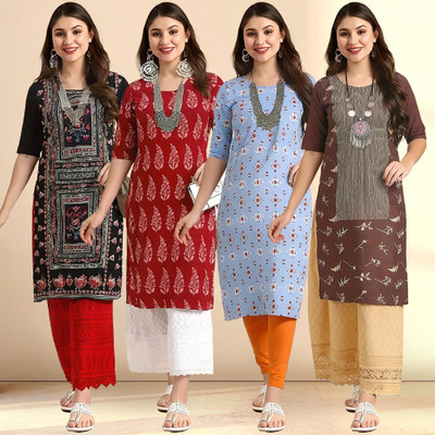 1 Stop Fashion Women Printed A-line Kurta(Multicolor)