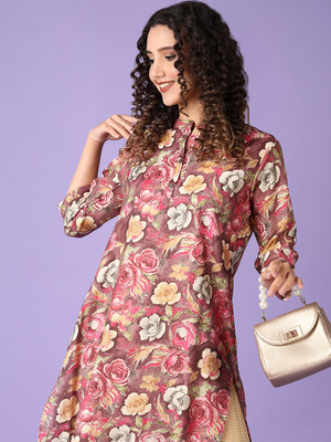 V-MART Women Printed A-line Kurta(Multicolor)