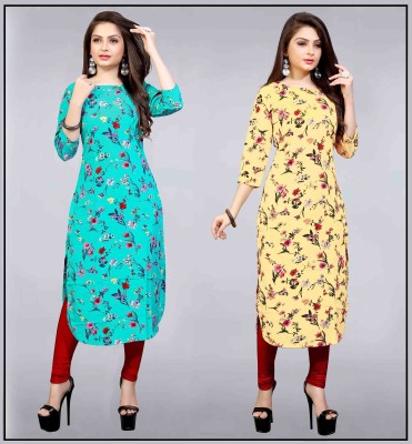 Shree Sarvottam Fashion Women Printed Flared Kurta(Multicolor)