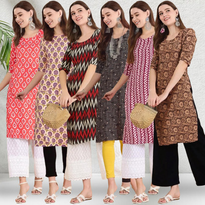 1 Stop Fashion Women Printed A-line Kurta(Multicolor)