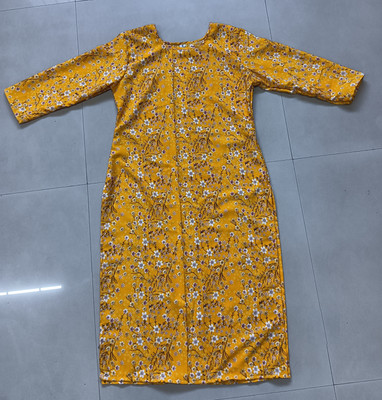 Jayshree Fab Women Printed Straight Kurta(Yellow, White, Blue)