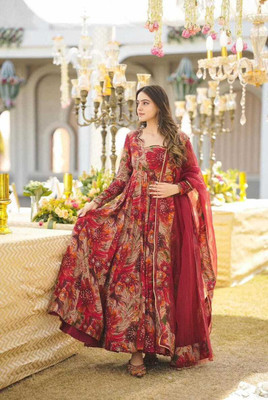 Zestleaf Anarkali Gown(Maroon)