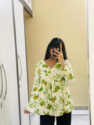 HARIOM CREATION Casual Printed Women Green Top