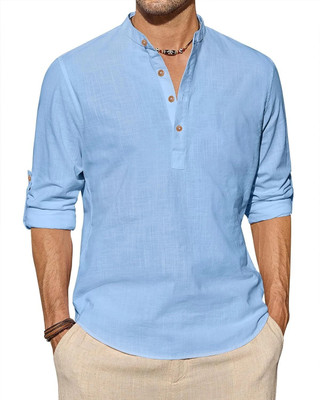 Vimal Star Men Solid Straight Kurta(Beige)