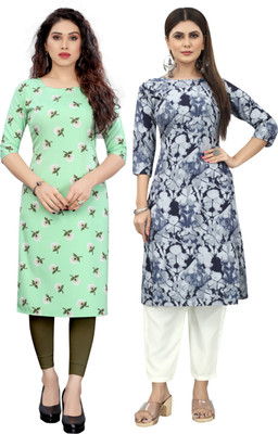 Maridi Fashionn Women Self Design Straight Kurta(Multicolor)