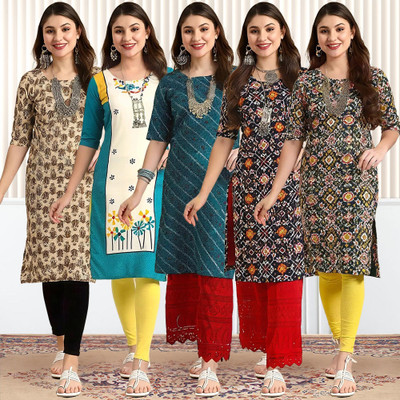 EthnicBasket Women Printed A-line Kurta(Multicolor)