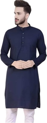 Maa Bhagwati Men Solid Ethnic Dress Kurta(Blue)