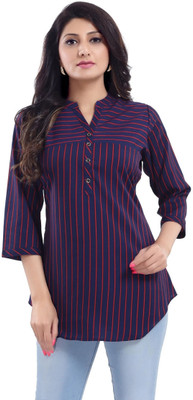 Anmi Printed Women Straight Kurta(Blue)