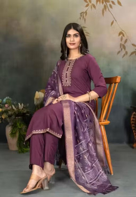 SGCREATION Women Embroidered A-line Kurta(Maroon)