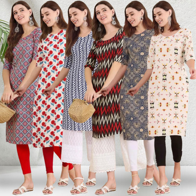EthnicBasket Women Printed A-line Kurta(Multicolor)