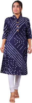 PARTH FASHIONS Women Self Design A-line Kurta(Blue)