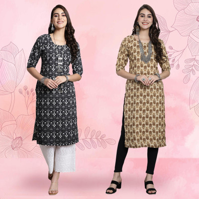 EthnicBasket Women Printed A-line Kurta(Multicolor)