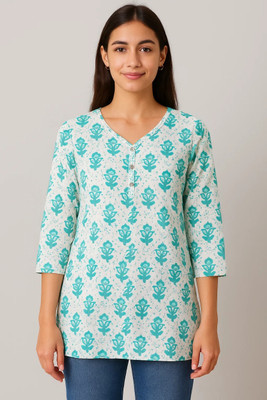 IRA CHOICE Women Printed A-line Kurta(Blue)