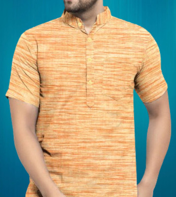 MASCON Men Solid Straight Kurta(Yellow)