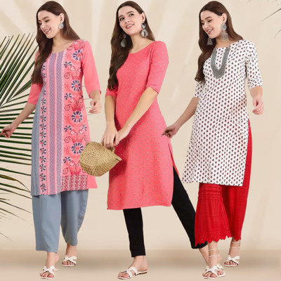 1 Stop Fashion Women Printed A-line Kurta(Multicolor)