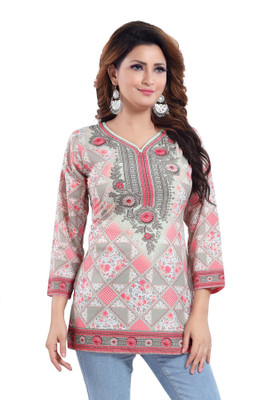 Anmi Printed Women Straight Kurta(Multicolor)