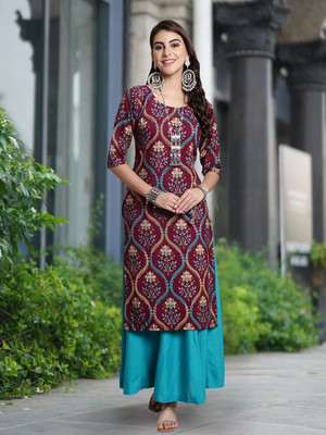 Moda Rapido Women Solid A-line Kurta(Multicolor)