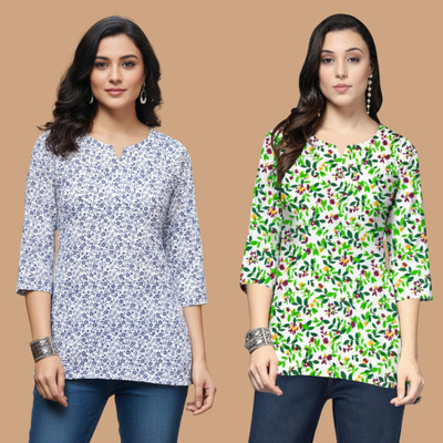 R H FASHION Women Floral Print, Printed A-line Kurta(Multicolor)