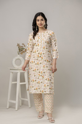 SarojAttire Women Floral Print A-line Kurta(Multicolor)