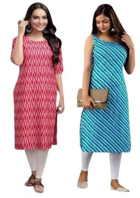 B K CREATION Women Printed Straight Kurta(Multicolor)