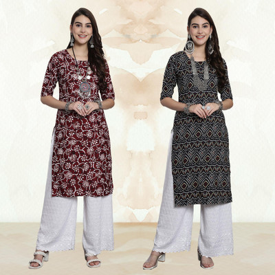 Moda Rapido Women Printed A-line Kurta(Multicolor)