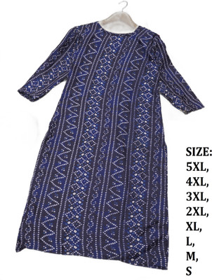 Jayshree Fab Women Printed Straight Kurta(Dark Blue, White)
