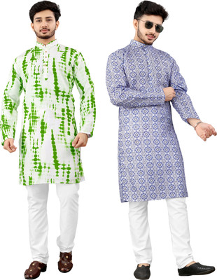 DHASU TRENDZ Men Printed Straight Kurta(Multicolor)
