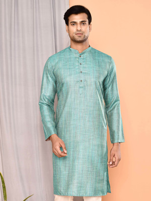 Maahi Fabs Men Printed Straight Kurta(Light Green)