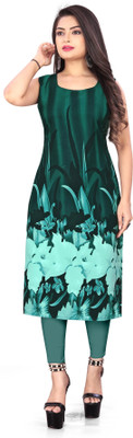 maruti fab Women Floral Print Anarkali Kurta(Green)