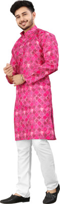 DHASU TRENDZ Men Printed, Striped Straight Kurta(Multicolor)