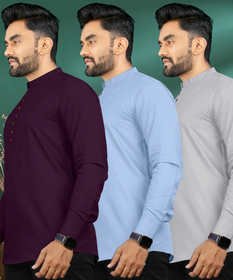 ISHQY Men Solid Straight Kurta(Multicolor)
