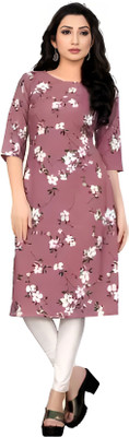 SHREE INFINITY EXPORT Women Printed A-line Kurta(Brown)