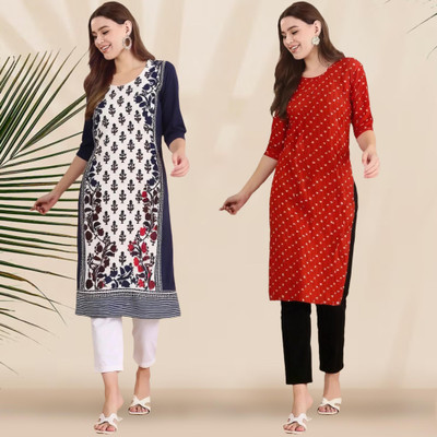 1 Stop Fashion Women Printed A-line Kurta(Multicolor)
