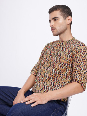 Anouk Rustic Men Printed Straight Kurta(Multicolor)