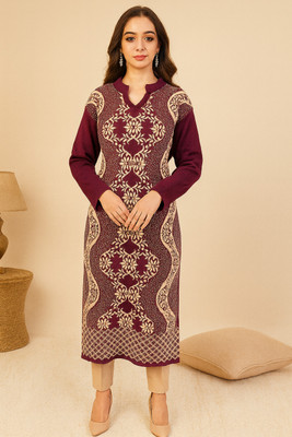 Blushh Collection Women Printed Straight Kurta(Multicolor)